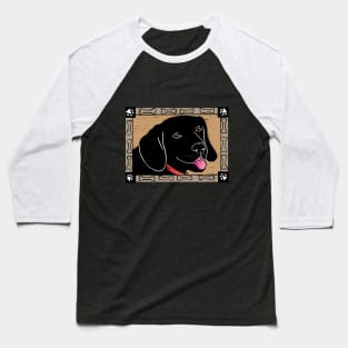 Black Lab with Bones Baseball T-Shirt